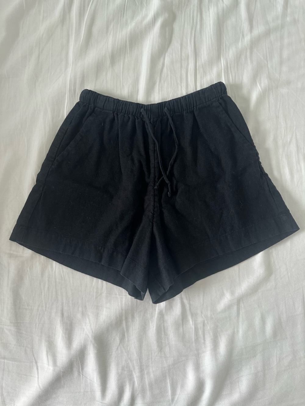Abercrombie Black Linen-Blend Shorts